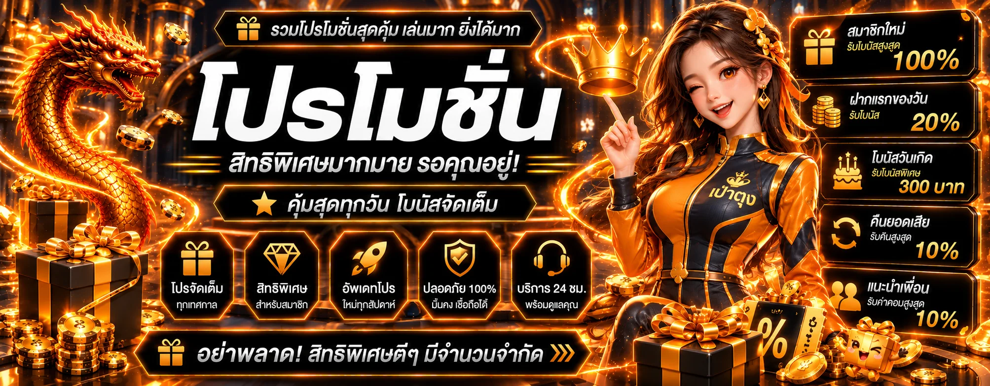 ภาพรวมโปรโมชั่นและโบนัสเป๋าตุง